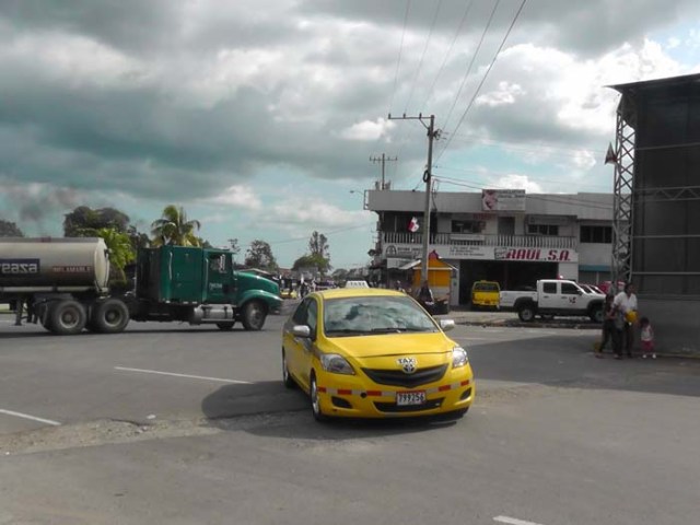 This is the view over our left shoulder as we approached the building.
