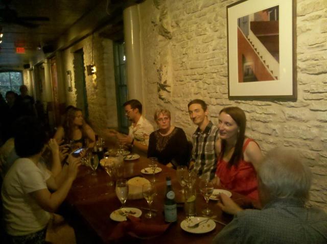 My family, my two daughters, their husbands, my sister and brother in law, and assorted extended family. 