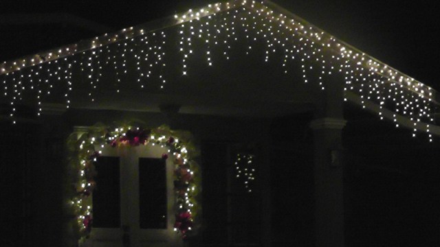 Our neighborhood has many houses decorated with cheerful Christmas lights, and others can bee seen all over town.