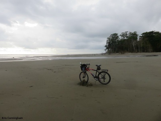 My bike made it to a Costa Rica beach!