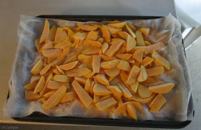 Frozen mangoes ready to put in bags