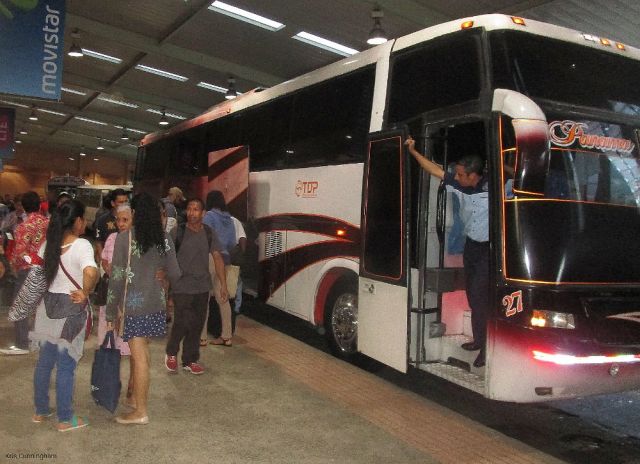 The bus, an older model, but it got us there just fine. 