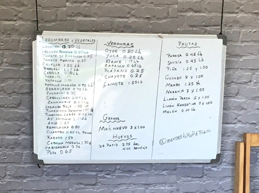 the price list