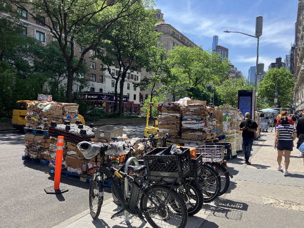 the recycling was packed up and ready to go