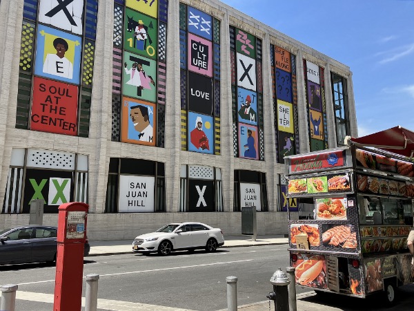 the view as you approach Lincoln Center